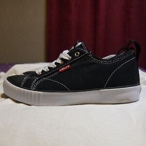 Levi's Black Canvas Sneakers with White Accents